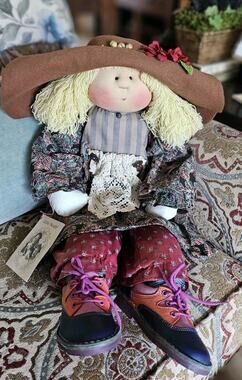 Vintage 1992 Little Souls Amelia Cloth Doll Gretchen Wilson 28" OOAK w/ Tag...